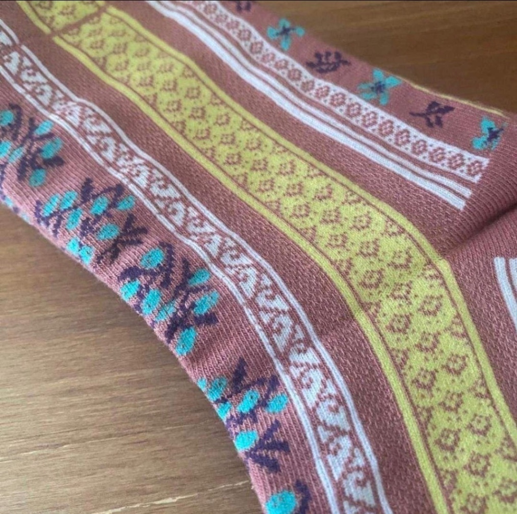 ★アート柄ソックス no.086★ 22〜25 レディース 個性的 北欧柄 おしゃれ 靴下