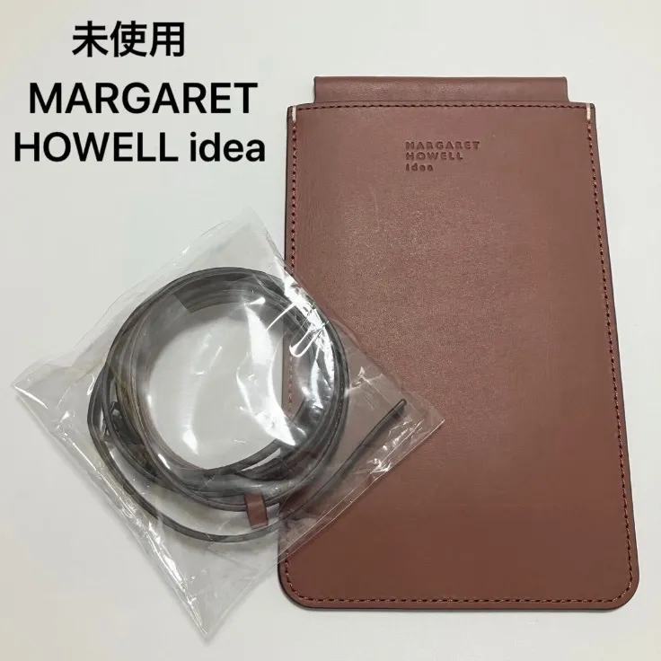 未使用 マーガレットハウエルアイデア スマホショルダー スマホポーチ レディース 本革 レザー