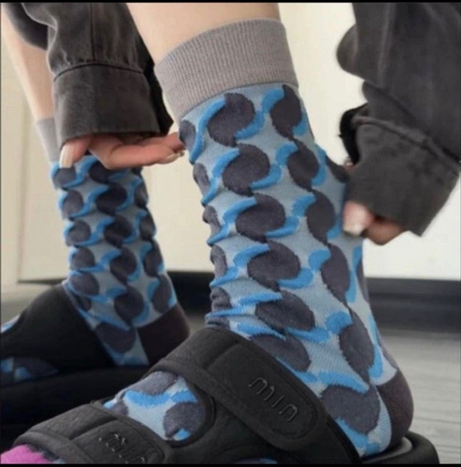 ★アート柄ソックス no.0 29★ 22〜25 レディース 個性的 北欧柄 おしゃれ 靴下