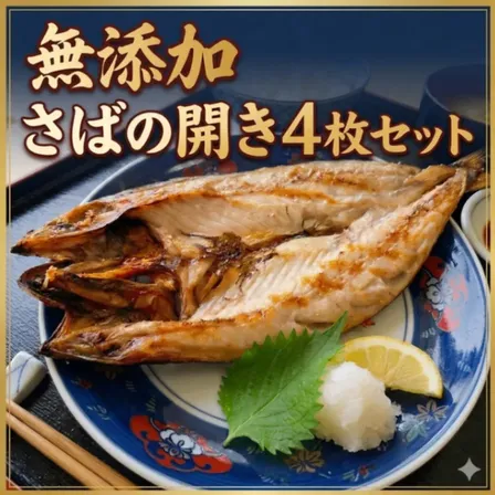 【無添加・笹入り】特大 さば開き 4枚セット 冷凍 干物 脂のり抜群 【お中元・夏ギフト】