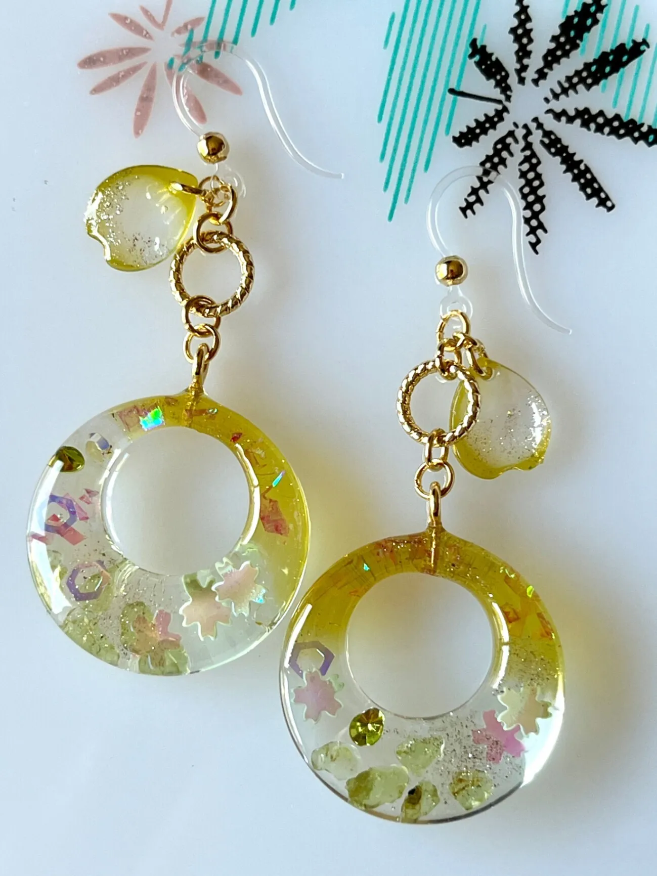 緑のさくらのフープ🌸フックピアス【リベポ払い歓迎🎉】