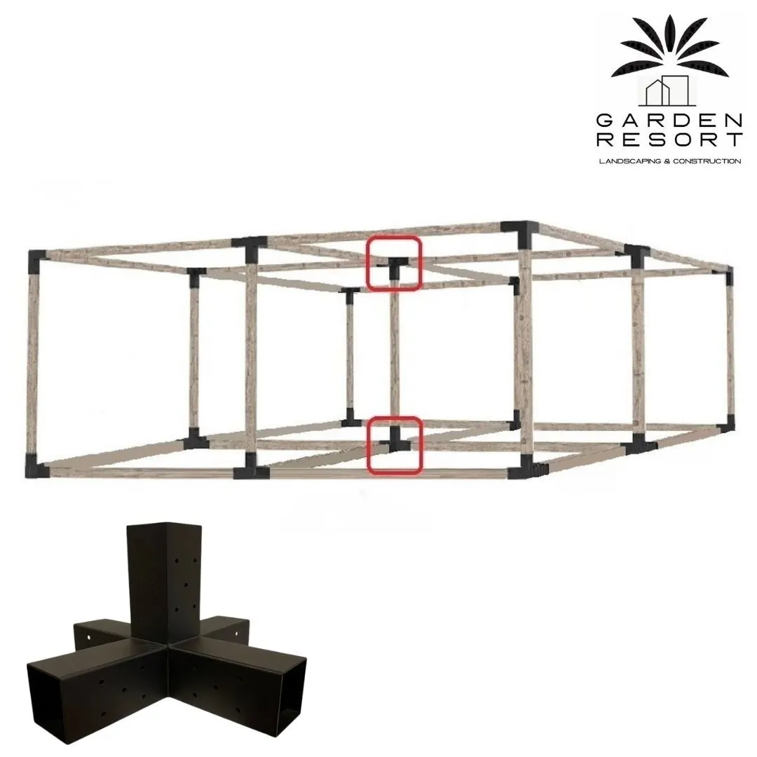 高強度 5WAYブラケット 1個セット ガゼホ パーゴラ 90x90 スチールブラケット 高耐久