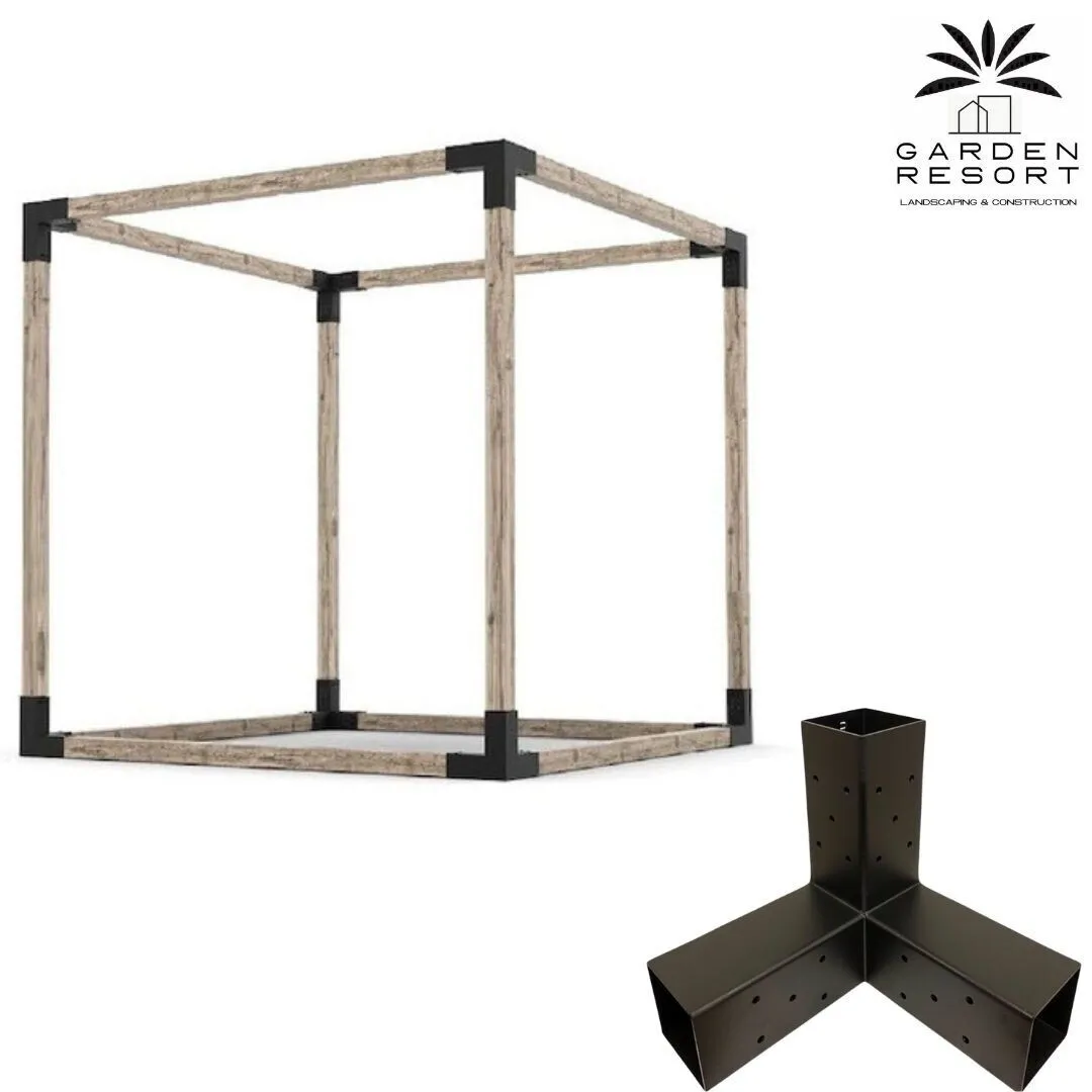高強度 3WAYブラケット 1個セット ガゼホ パーゴラ 90x90 スチールブラケット 高耐久