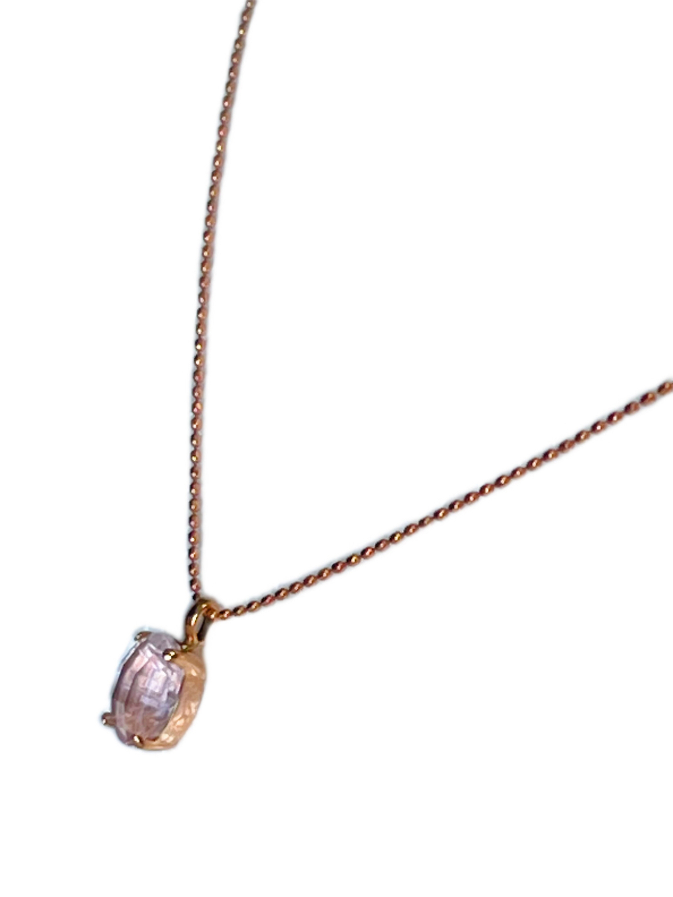 リベシティ市場出店記念特別価格 天然ローズクォーツ K18ピンクゴールド オーバルカット ペンダント