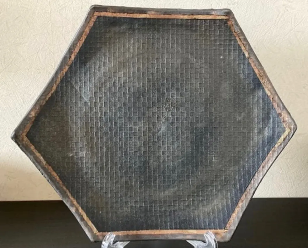 六角大皿(瓦) 皿 器 和食器 陶器 受賞作家 手作り 一点物