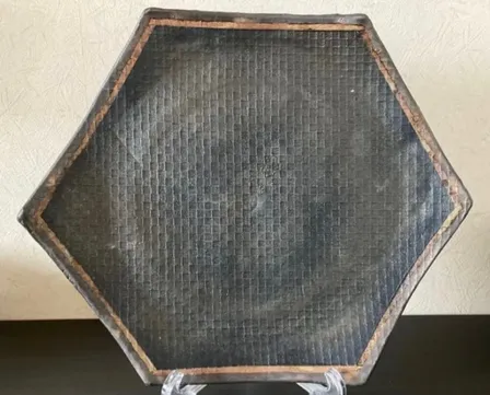 六角大皿(瓦) 皿 器 和食器 陶器 受賞作家 手作り 一点物