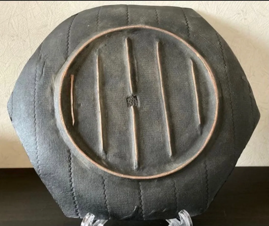 六角大皿(瓦) 皿 器 和食器 陶器 受賞作家 手作り 一点物