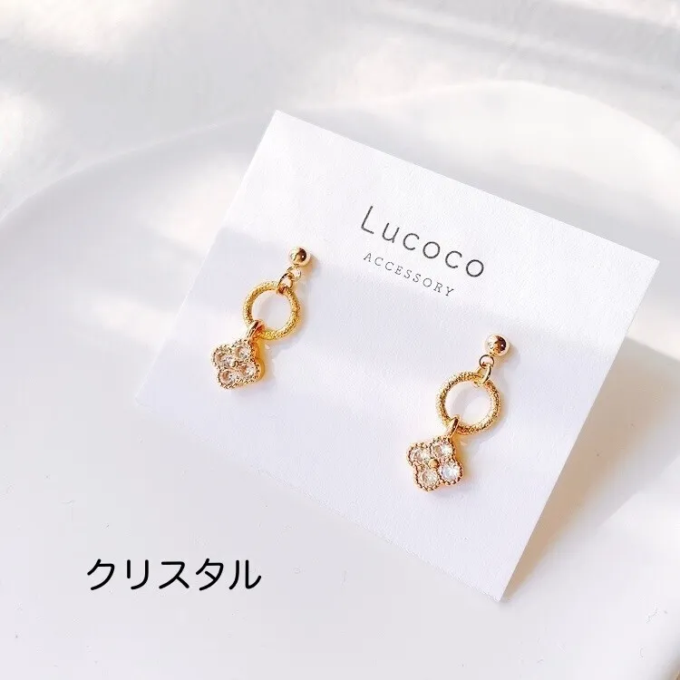 🌿フラワービジュー ピアス（イヤリング）｜選べるカラー｜小ぶり×ゴールドリング