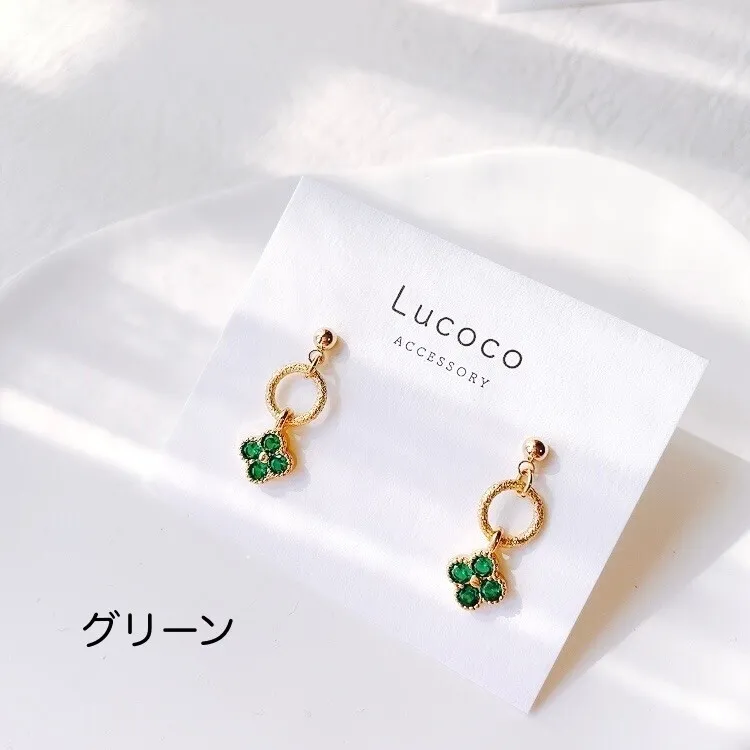 🌿フラワービジュー ピアス（イヤリング）｜選べるカラー｜小ぶり×ゴールドリング