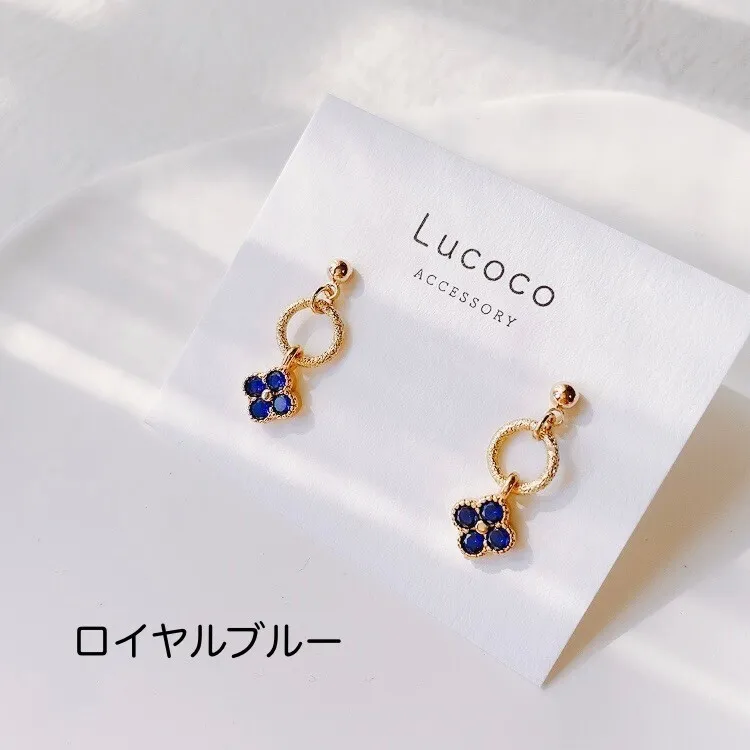 🌿フラワービジュー ピアス（イヤリング）｜選べるカラー｜小ぶり×ゴールドリング