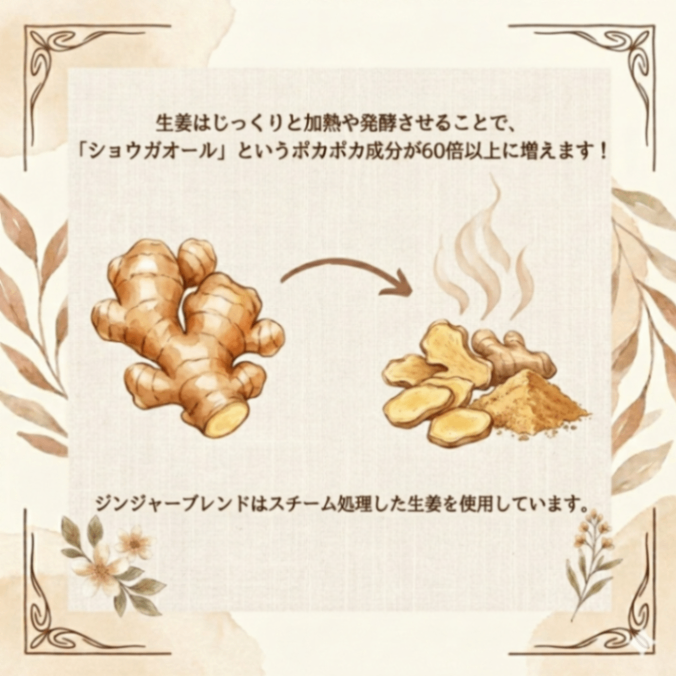からだ想いのジンジャーブレンド
〜自分をいたわる、巡りの一杯〜