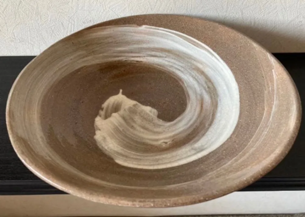 丸大皿(刷毛目) 皿 器 和食器 陶器 受賞作家 手作り 一点物 ㉜