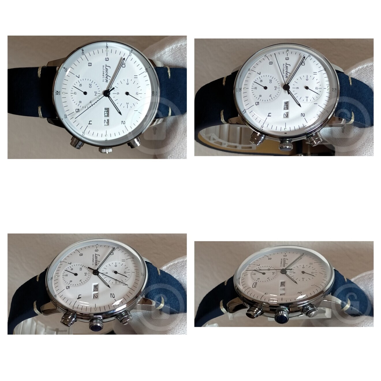 徹底ドレススタイル【機械式多機能/新品】裏スケ ３カレンダー スエードロイヤル革