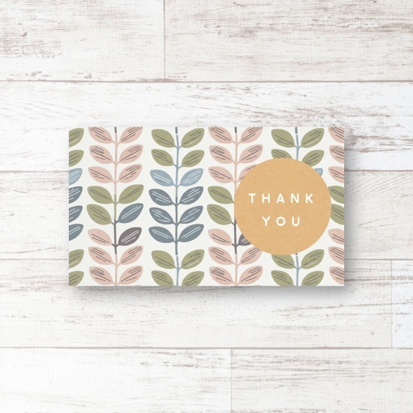北欧リーフデザインのメッセージカード 10枚（5枚×2種類）サンキューカード 送料込