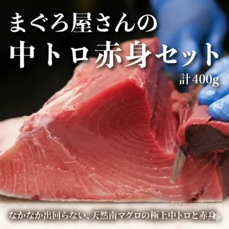 天然南マグロ 中トロ・赤身セット 200g×2（400g）プロ厳選の極上マグロ【お中元・夏ギフト】
