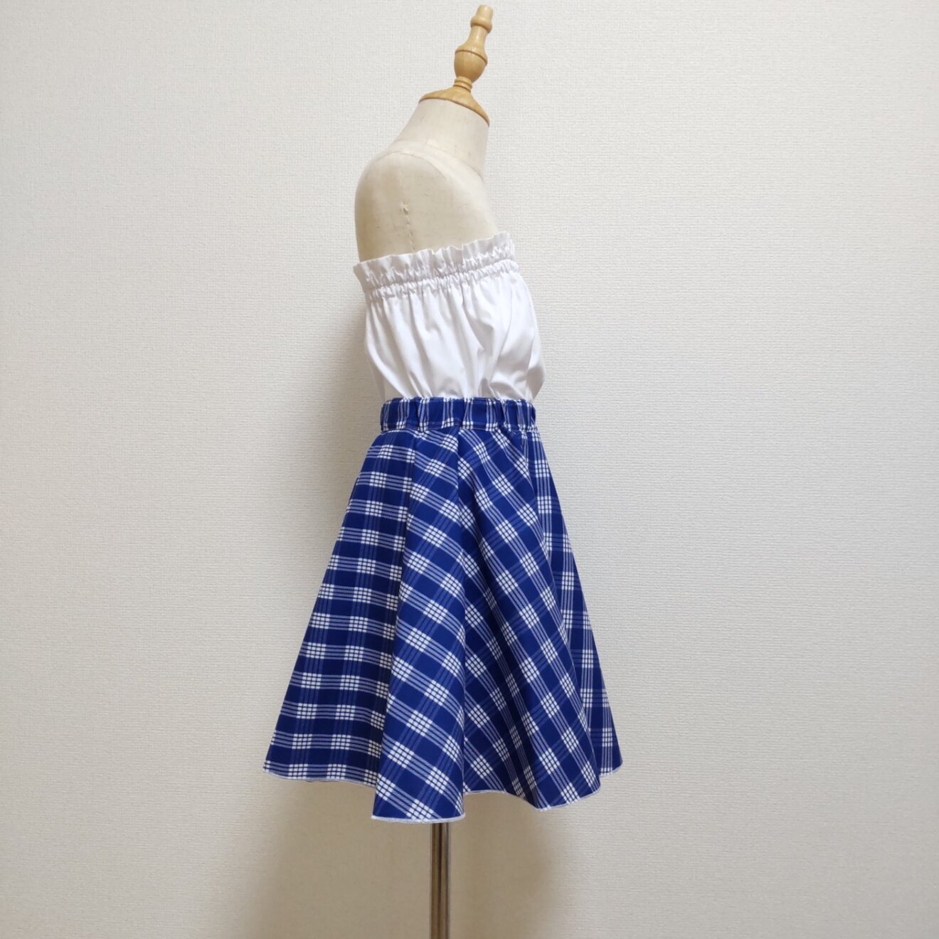 パラカ柄サーキュラースカート（ブルー）140サイズ