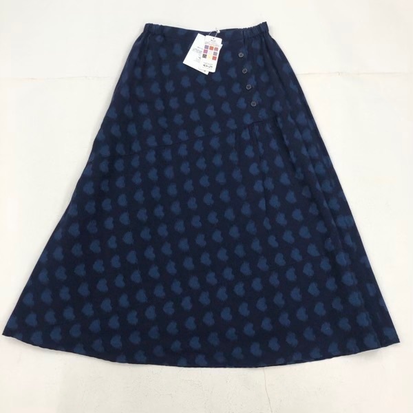 久留米絣　儀右ヱ門　ハート柄スカート　M~L