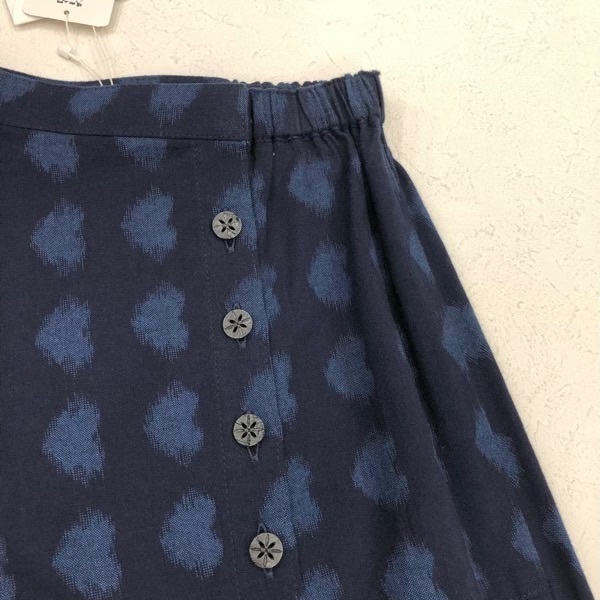 久留米絣　儀右ヱ門　ハート柄スカート　M~L