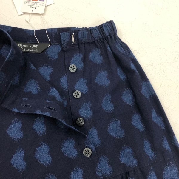 久留米絣　儀右ヱ門　ハート柄スカート　M~L