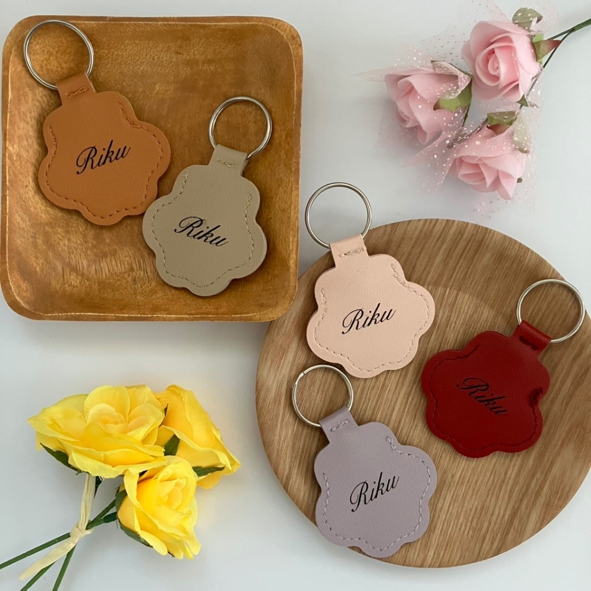 新色追加！【背面文字入れ無料】ワンちゃんネコちゃん　メモリアルキーホルダー🐾