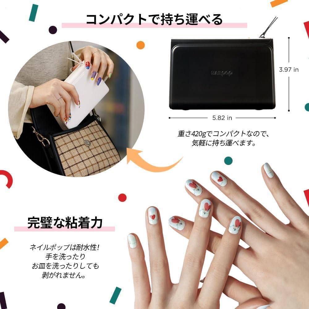Nail POP ネイル美容器 ピンク 10枚入り デジタル携帯プリンター プリントシール
