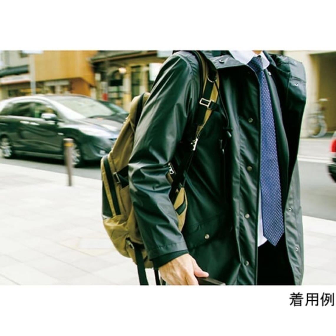 Makku フーディーコート AS-60 レインコート ユニセックス 通勤 雨具 カッパ 黒 L