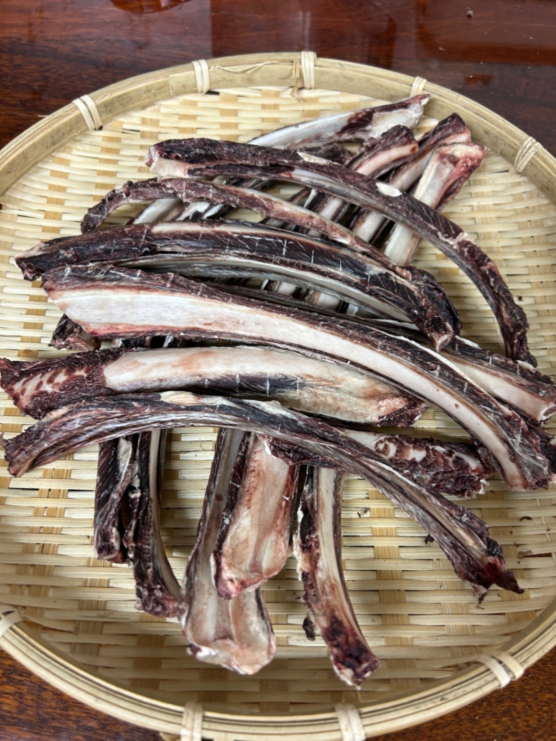 駆除鹿の骨付き肉ジャーキー あばら 400g以上（12〜15本）【北海道産・犬用鹿肉ペットフード】