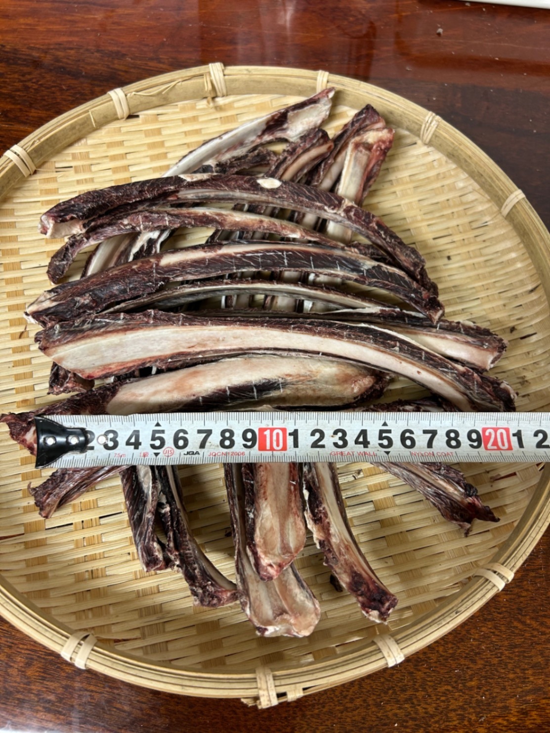 駆除鹿の骨付き肉ジャーキー あばら 400g以上（12〜15本）【北海道産・犬用鹿肉ペットフード】