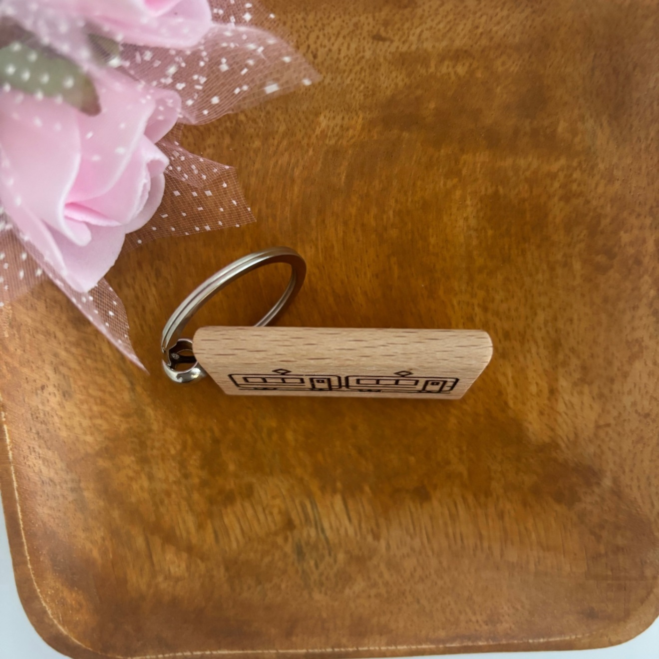 切符ネームキーホルダー☘️両面彫刻☘️名前入れ無料