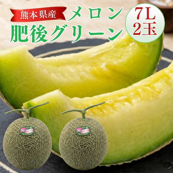 【タイムセール】熊本県産 肥後グリーンメロン 7Lサイズ 2玉入り