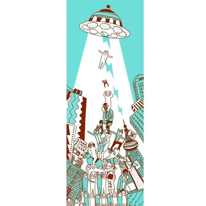 オリジナルイラスト柄フェイスタオル