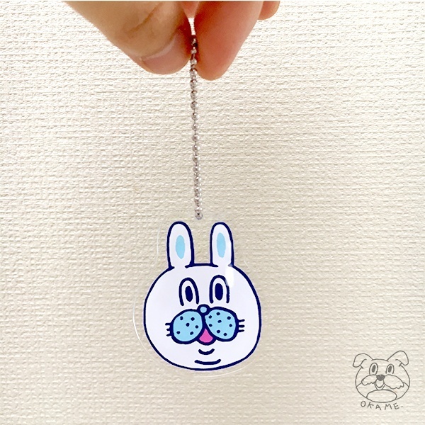オリジナルデザインキーホルダー　ウサギのササキ