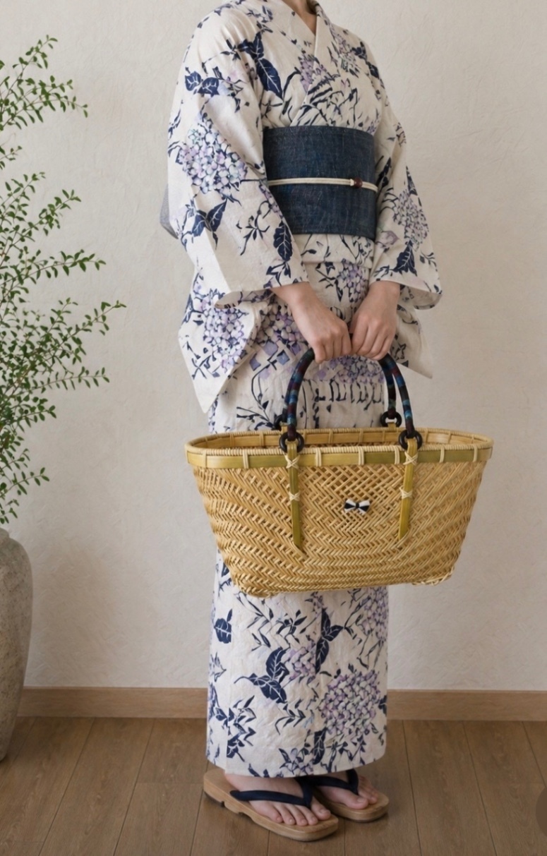 【一点物】国産真竹 竹かごバッグ｜手仕事の編み美と経年変化を楽しむ工芸品