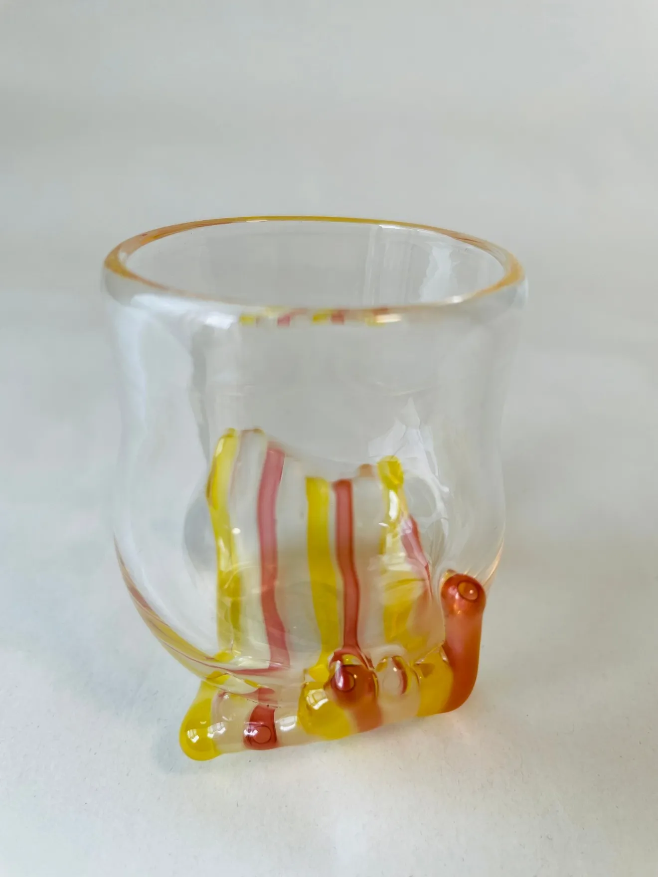 吹きガラス_酒器_ぐい呑み_Candy Drop(小)_yellow