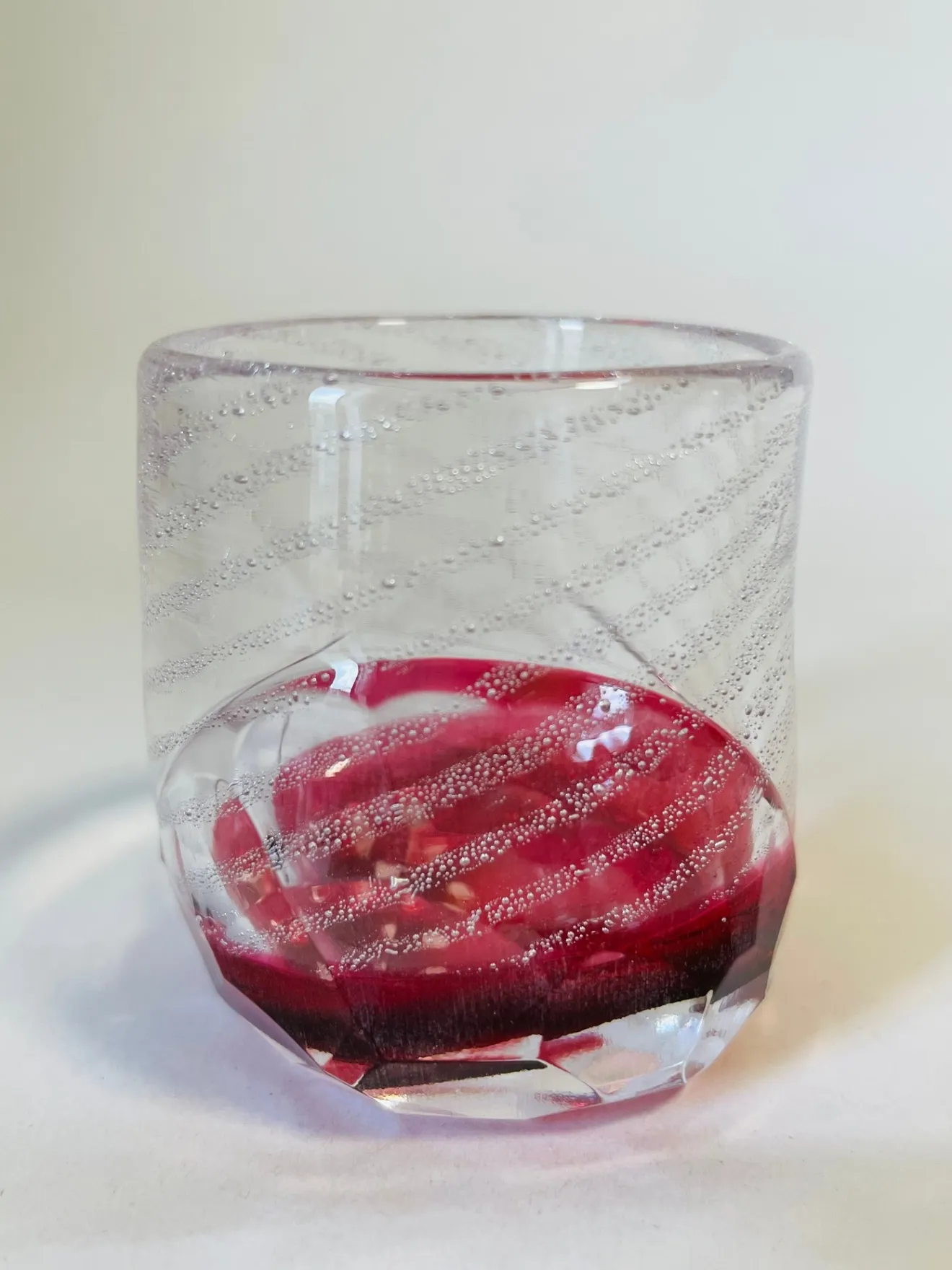 吹きガラス_酒器_ぐい呑み_iroiro_Ruby Glow