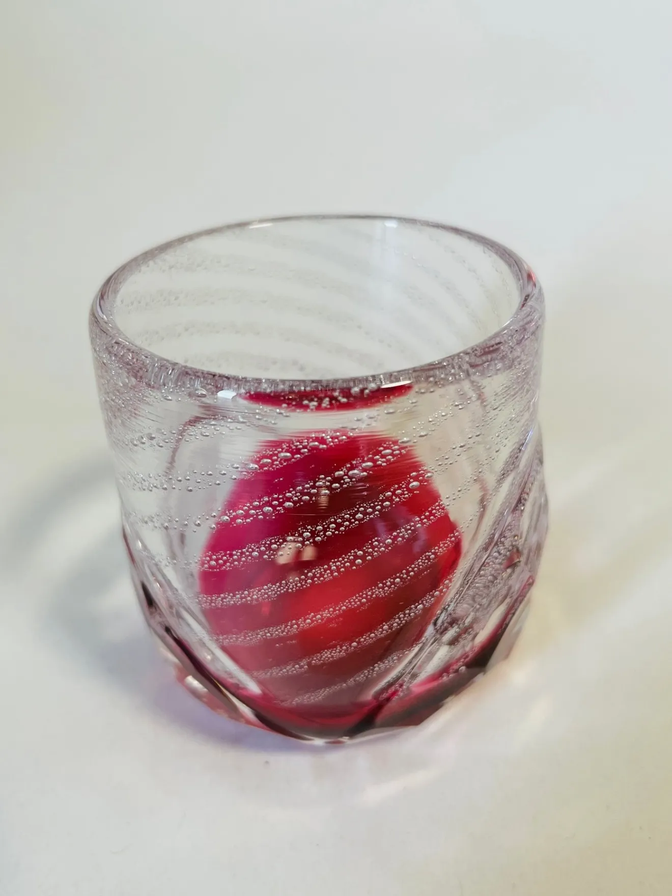 吹きガラス_酒器_ぐい呑み_iroiro_Ruby Glow