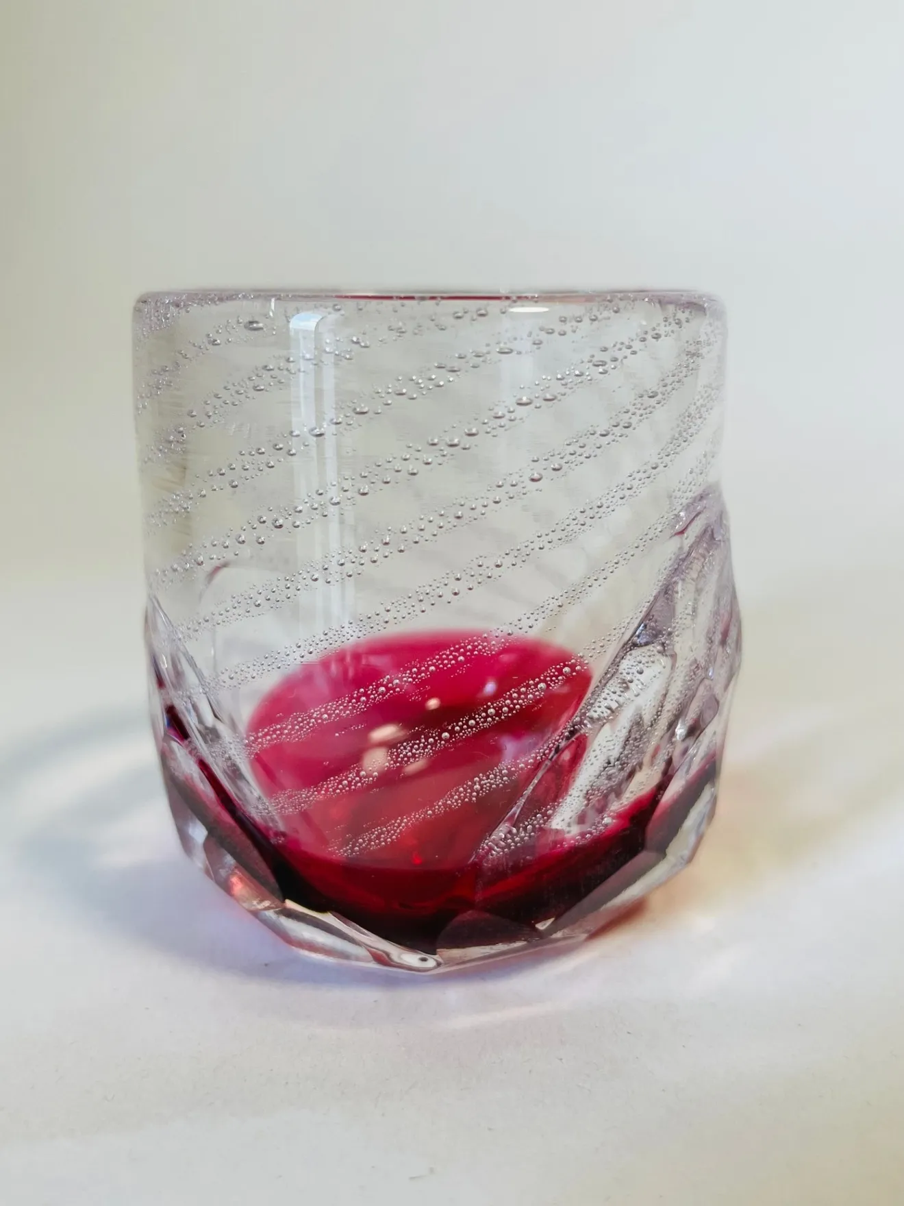 吹きガラス_酒器_ぐい呑み_iroiro_Ruby Glow