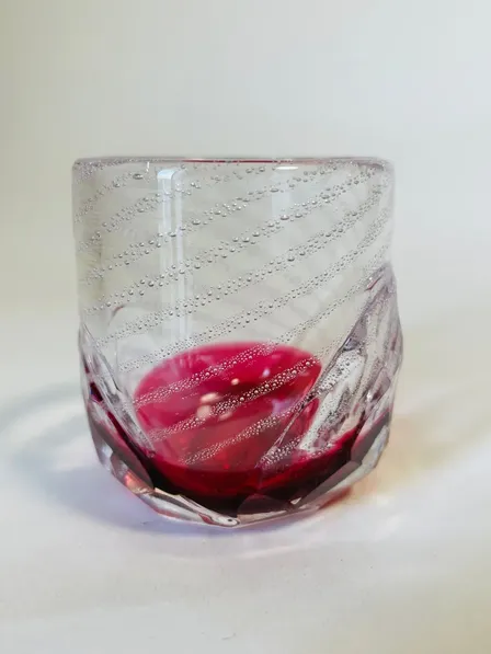 吹きガラス_酒器_ぐい呑み_iroiro_Ruby Glow