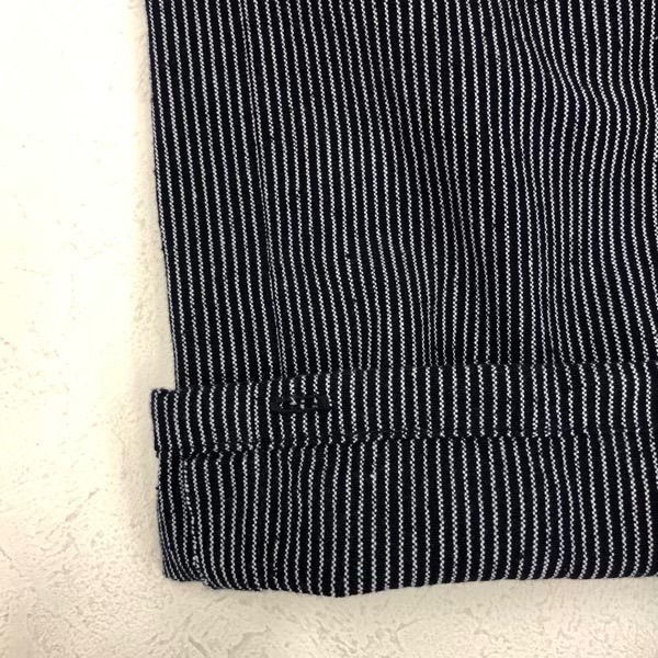 久留米絣　儀右ヱ門　もんぱん　ストライプ　紺/白　M