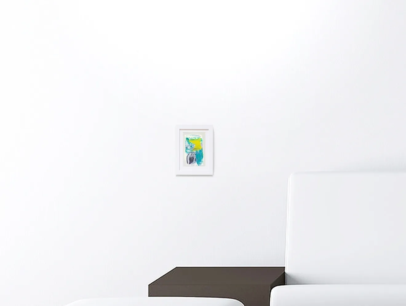 抽象絵画 原画｜はがきサイズの小さな額装作品「gardener series 180516-01」