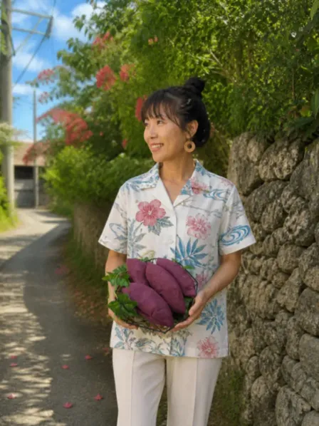 【ハンドメイド】紅芋　さつまいもの形をしたポーチ🍠 小さな貴重品を入れてバッグの中を整理整頓