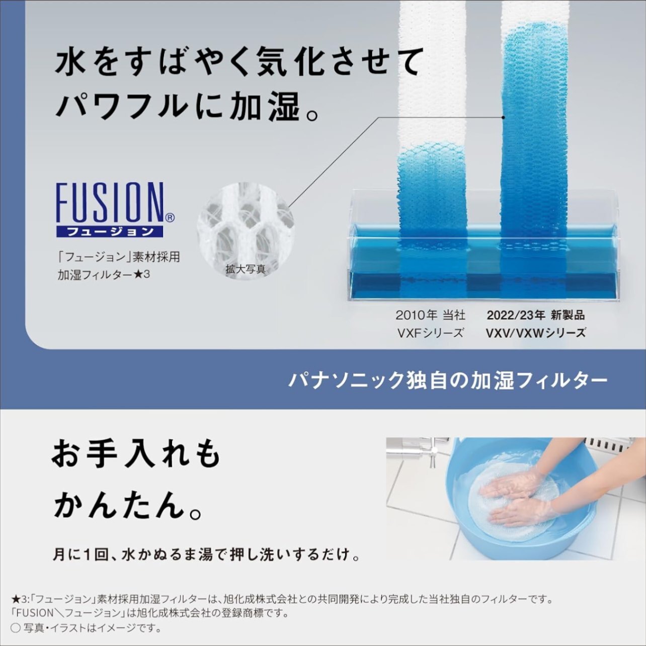 【延長3年保証】Panasonic 加湿空気清浄機 F-VXW70-W