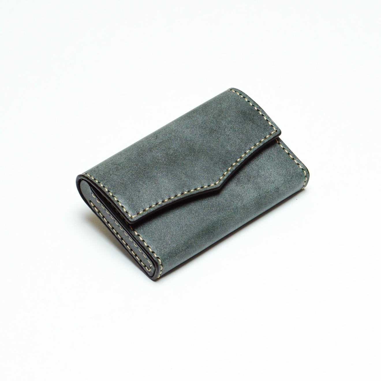 【本革】名刺入れ「縁箱（えにしばこ）」 国産ロロマレザー／大容量グリーン