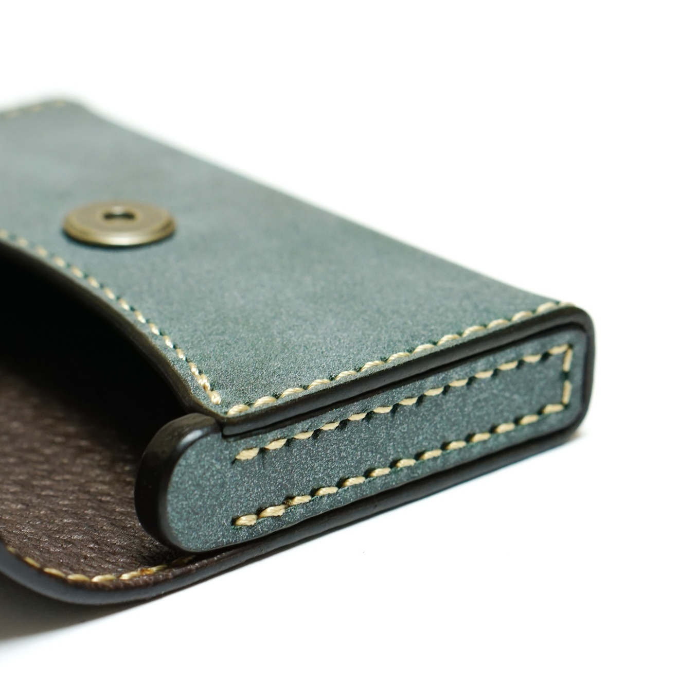 【本革】名刺入れ「縁箱（えにしばこ）」 国産ロロマレザー／大容量グリーン