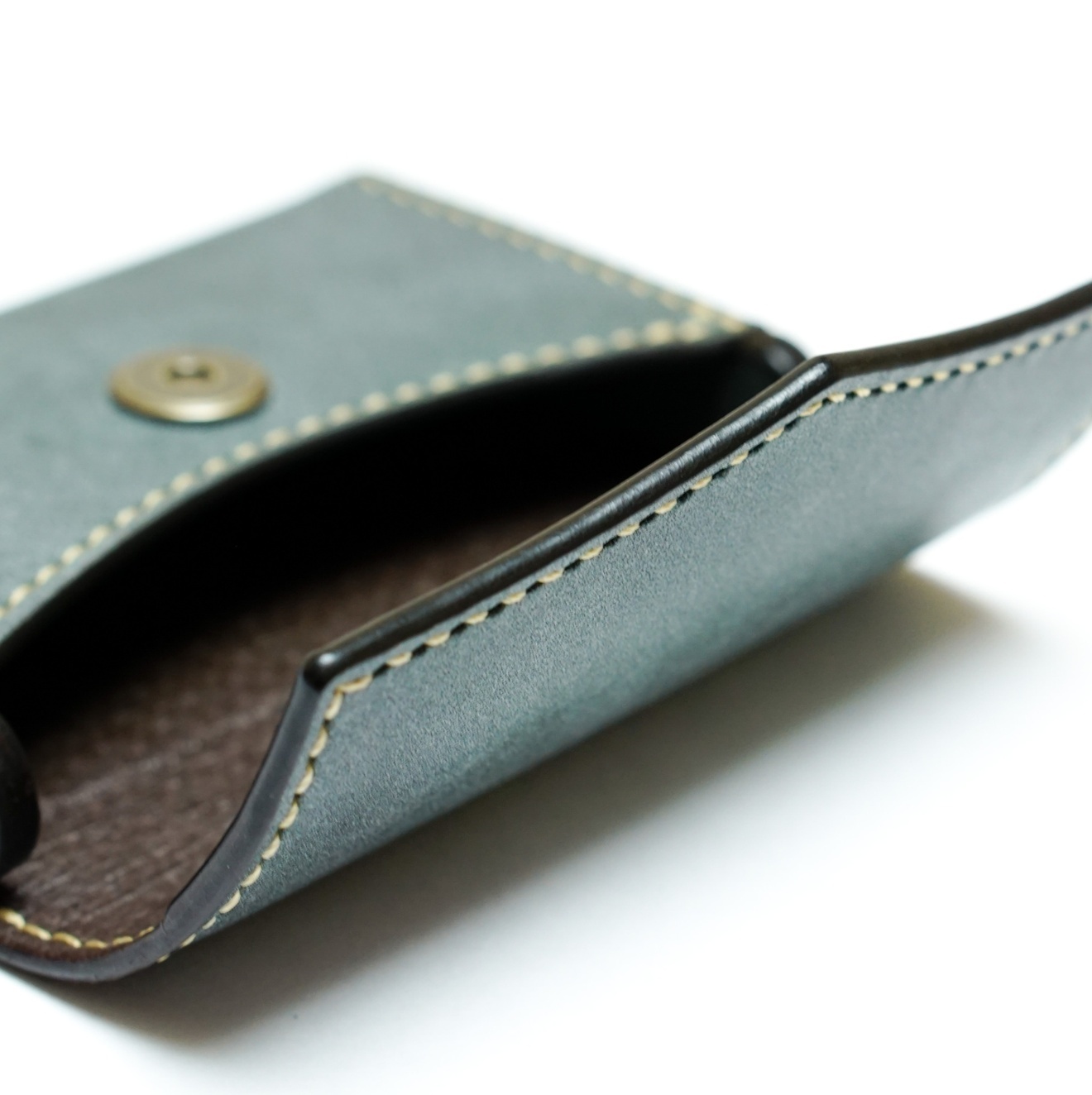 【本革】名刺入れ「縁箱（えにしばこ）」 国産ロロマレザー／大容量グリーン