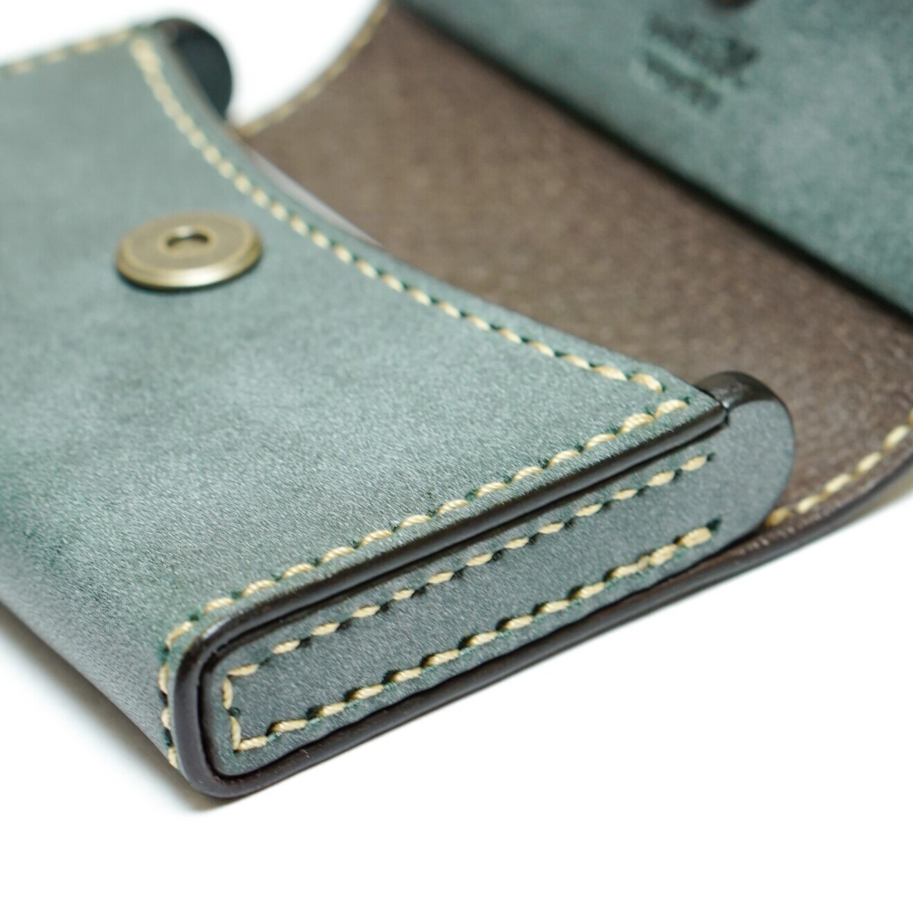 【本革】名刺入れ「縁箱（えにしばこ）」 国産ロロマレザー／大容量グリーン