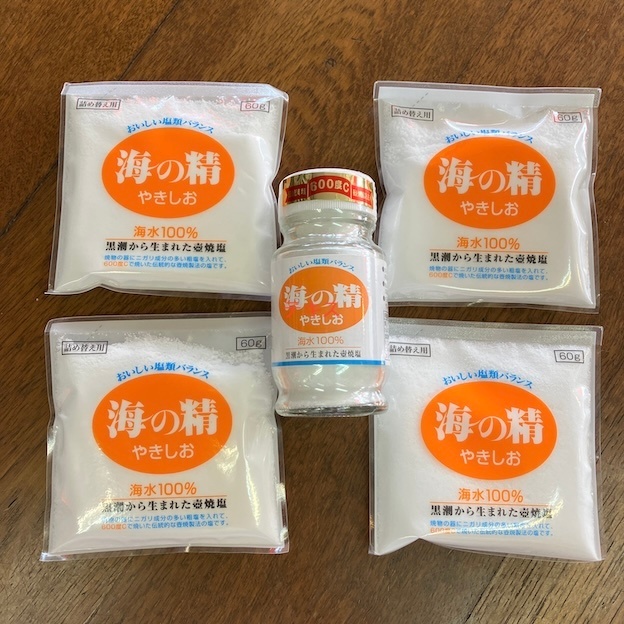 海の精「やきしお」60g 5個　国産海水100％ 伝統海塩