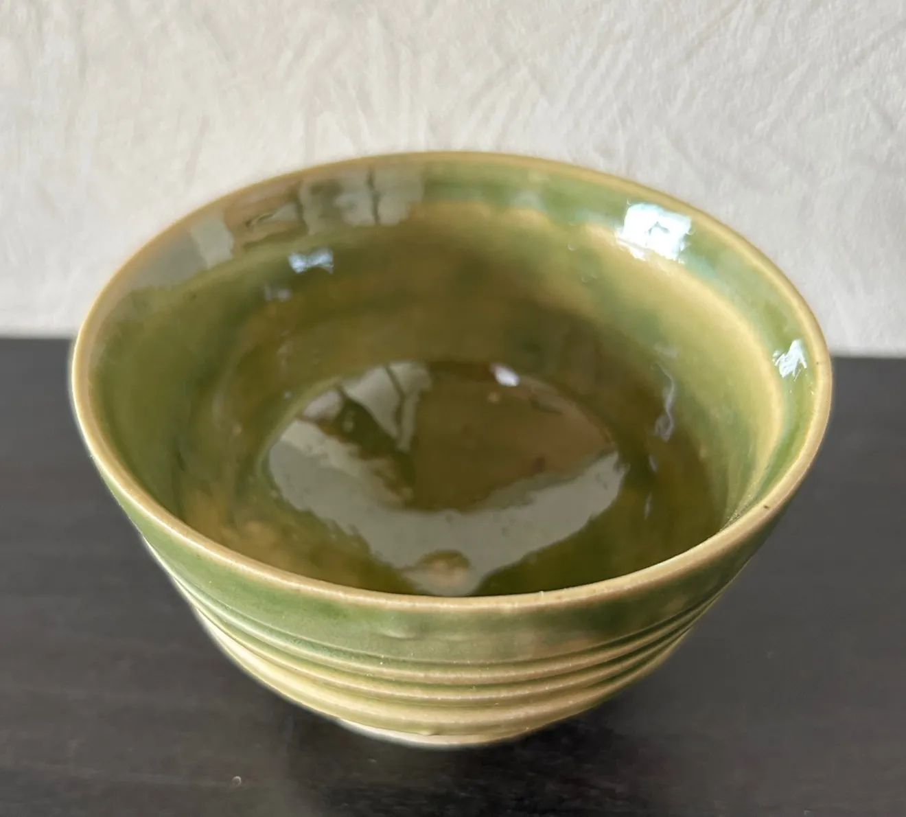 織部釉轆轤(ろくろ)茶碗 受賞作家作品 一点物 陶器 器 和食器