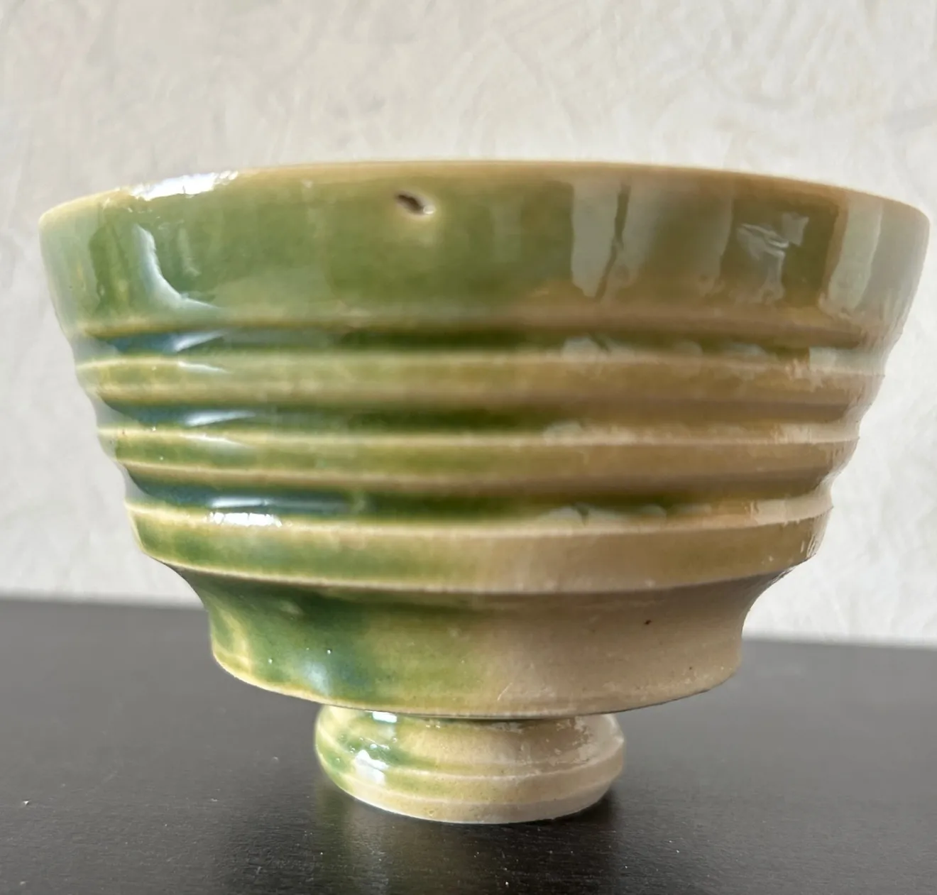 織部釉轆轤(ろくろ)茶碗 受賞作家作品 一点物 陶器 器 和食器
