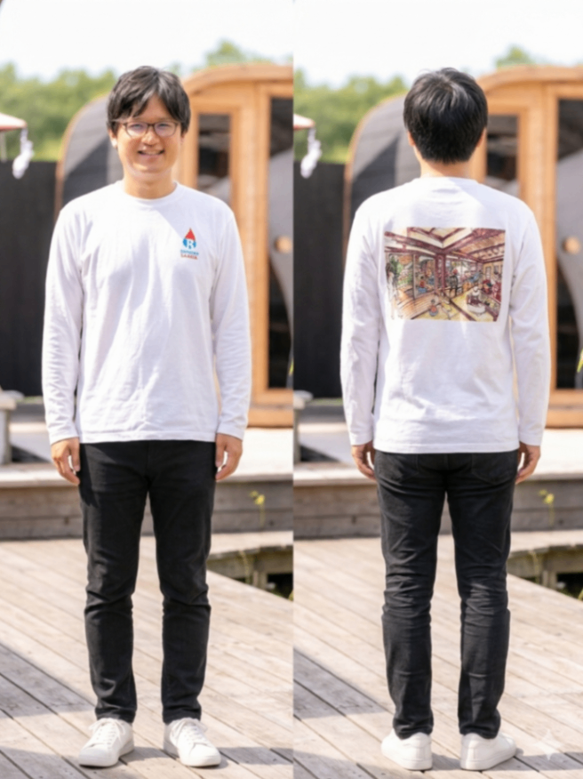 BIWAKO SAUNA 刺繍ロゴ入りオリジナルTシャツ（ホワイト・S/M/L）